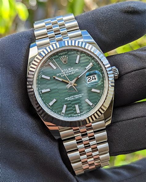 rolex datejust 41 green fluted motif dial|Rolex Datejust 41mm mint green.